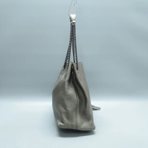 100% Authentic GUCCI Soho Grey Leather Shoulder Bag 533-11424 - Picture 4 of 12